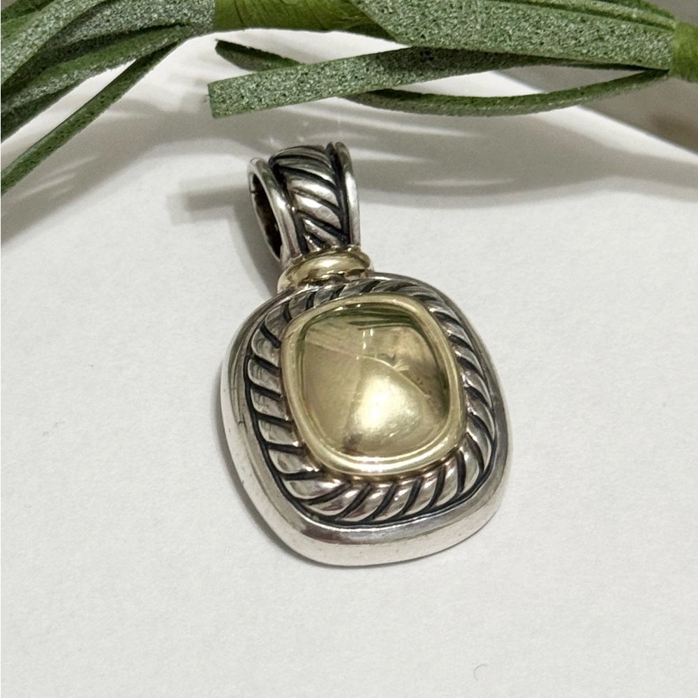 David Yurman .925 14K Gold Albion Enhancer Pendant - Picture 2 of 7